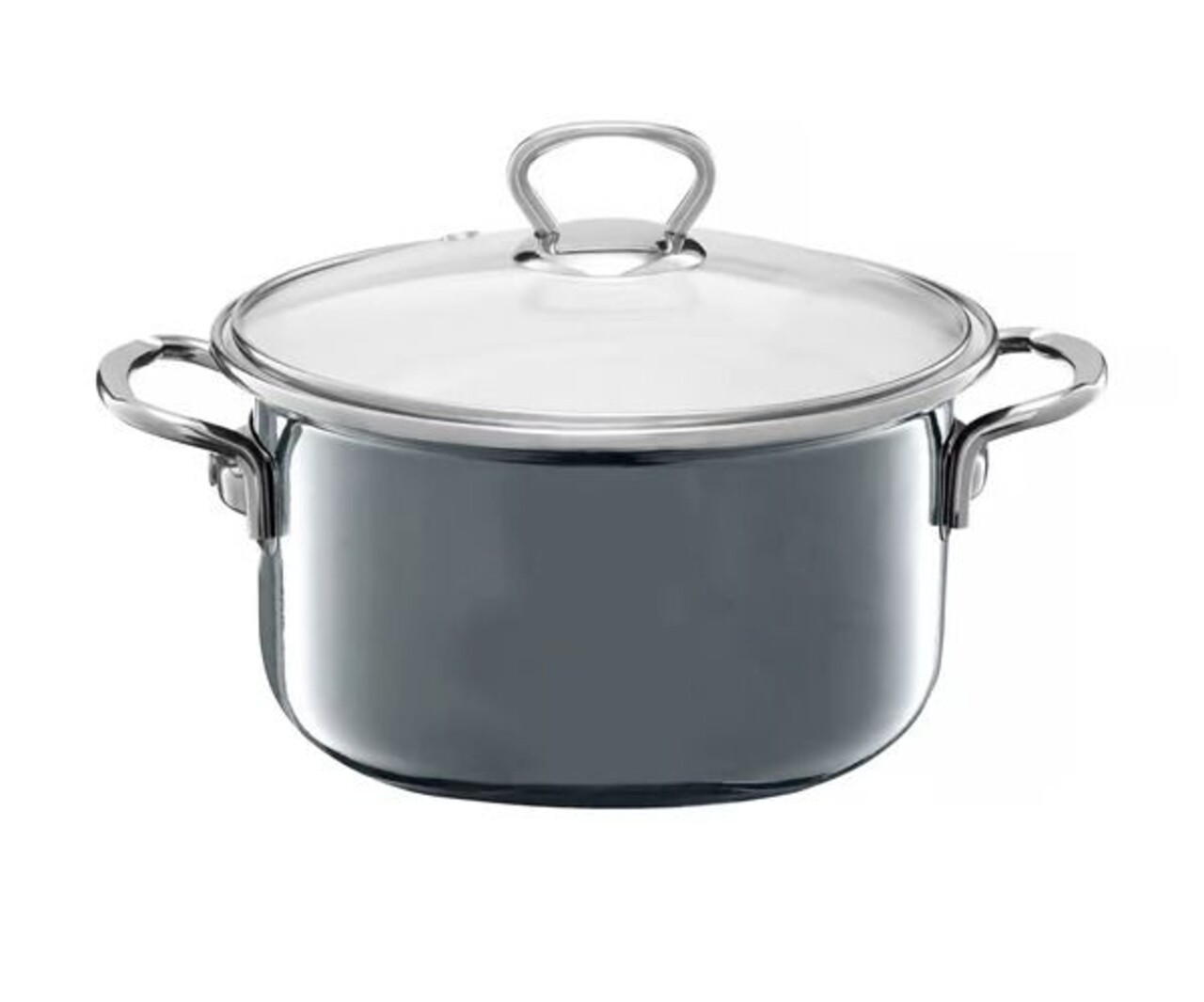 Oala emailata cu capac Optimum, Emalia Olkusz, 2 L, otel carbon, gri - imagine 5